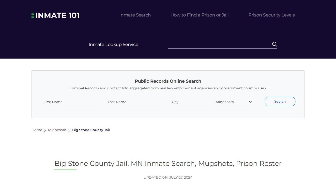 Big Stone County Jail, MN Inmate Search, Mugshots, Prison Roster